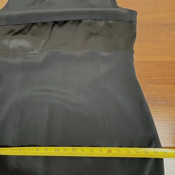 JONES NEW YORK EVENING Black Sleeveless Maxi Dress Sz 14 Satin Trim Gown Formal - Picture 10 of 12